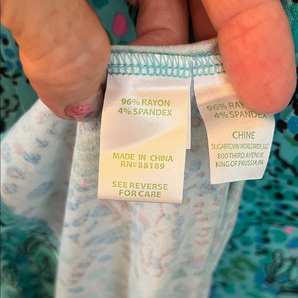 Lilly Pulitzer NWT Teal and Black Strapless Animal Print Maxi Dress - Picture 9 of 10